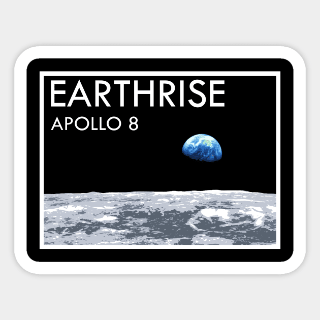 Earthrise Apollo 8 Vintage Ad Sticker by IORS